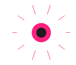 Decorative pink vector eye open