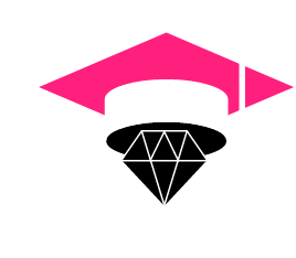 Decorative graduation graphic with diamond