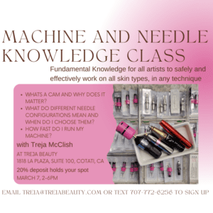Treja McClish Machine and Needle knowledge class flyer