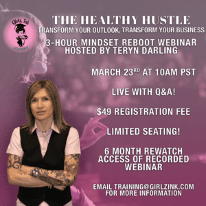 teryn darling healthy hustle webinar flyer